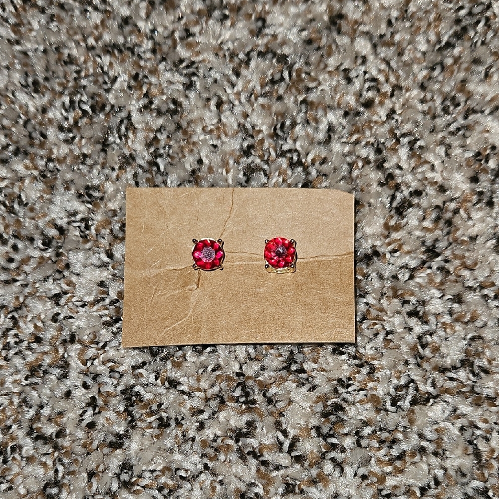 Elegant Red Stud Earrings